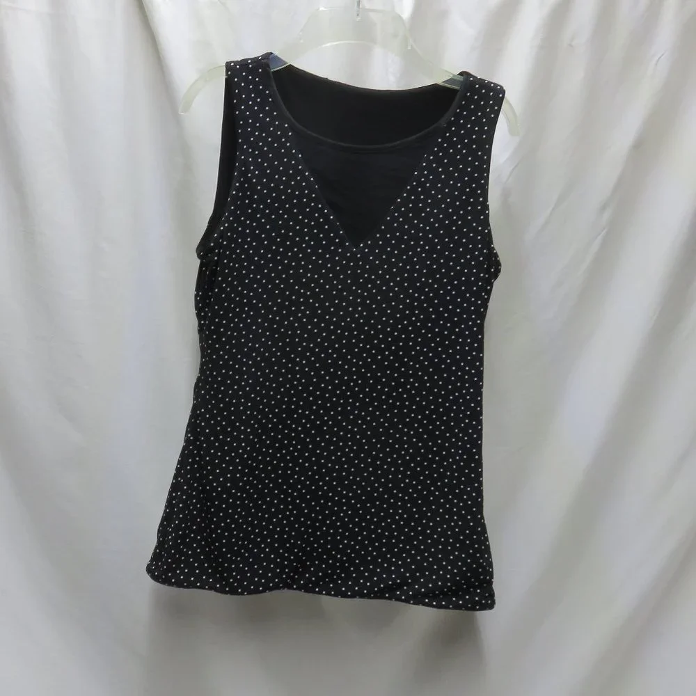 Women's Sleeveless Dressy Top with Illusion Neckline - Picture 5 of 6